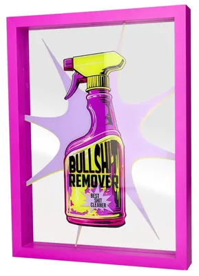 Produktbild von Gift Company Glasbild Love Frames Bullshit Remover