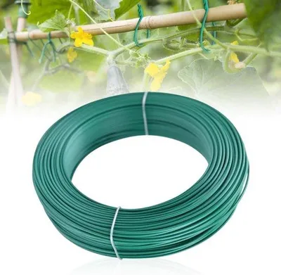 Produktbild von Famanu Gartendraht Verzinkt Grün für Blumen und Pflanzen - 30 m x 2 mm