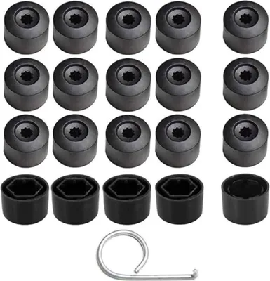 Produktbild von 20 Stück 17-mm-Radmutternkappen, Sechskant-Radmutternkappen (4 Stück Diebstahlsicherungskappen + 16 Stück Standardkappen) mit Demontagewerkzeug