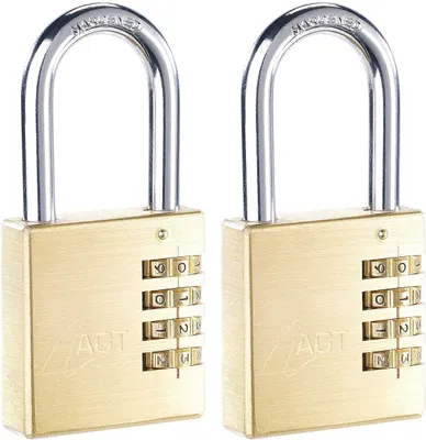 Produktbild von Vorhängeschloss-Set: 2 Stück mit 4-stelligem Zahlencode, 50 mm