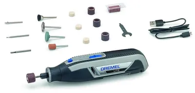 Image de Outil Rotatif Multi-usage Sans-Fil DREMEL Lite (7760-15) avec batterie 3,6V 2Ah, 15 Accessoires, Chargeur USB, 8 000-25 000 tr/min