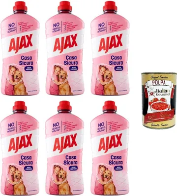 Produktbild von Ajax Casa Sicura Tiefenhygiene-Bodenreiniger 6x 950 ml +Italian Gourmet Polpa di Pomodoro