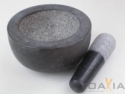 Produktbild von Stein Mörser mit Stößel [ Ø 13cm Höhe 7cm ] Gewürzmörser / Steinmörser