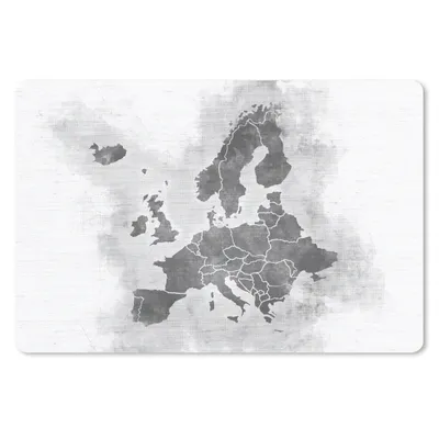 Produktbild von MuchoWow® Mauspad Mousepad Karte von Europa - schwarz und weiß 27x18 cm - Mousepads - Maus Mat - Pad - Mausunterlage - Büroartikel - Desk Matten