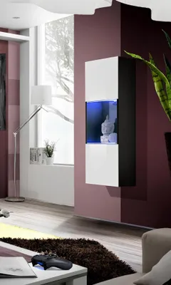 Zdjęcie produktu dla Wisząca gablota w nowoczesnym stylu do salonu projektowanie mebli szafka drewniana nowe meble