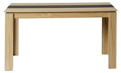 Image de Table de salle à manger en chêne noir, dimensions 140x70x75 cm, pour 6 personnes