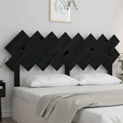 Produktbild von vidaXL Bett Kopfteil Schwarz 159,5x3x80,5 cm Massivholz Kiefer - Kopfteil - Kopfteile - Bettkopfteil - Holzkopfteil