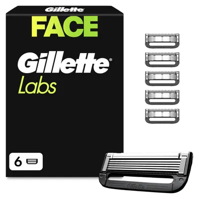 Produktbild von Gillette Labs Rasierklingen Herren, 6 Original Ersatzklingen, Schwarz