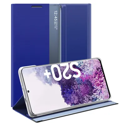 Obrázek produktu pro Galaxy S20 Plus Pouzdro, Slim Flip Kožené Pouzdro s Okénkem a Stojánkem pro Samsung Galaxy S20 Plus modré