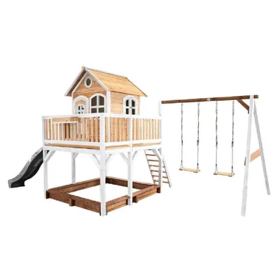 Produktbild von Axi Playhouse Liam 277 x 613 x 291 cm Holz Natur Weiß Grau