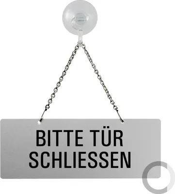 Produktbild von Hängeschild I Bitte Tür schliessen I einseitig I mit Saugnapfhaken I 175x65 mm