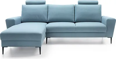 Produktbild von Ecksofa Eckcouch Polsterecke blaugrau Recamiere links