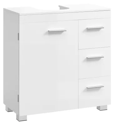 Produktbild von VASAGLE Waschbeckenunterschrank, 3 große Schubladen, 2 Fächer – Wolkenweiß, Größe 30 x 60 x 64 cm