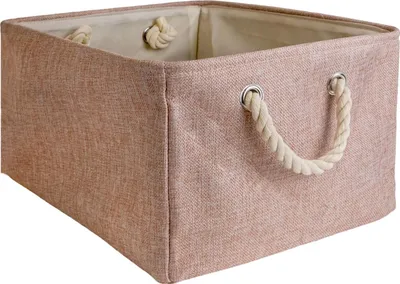 Produktbild von Intirilife Aufbewahrungskorb Organizer mit Henkel in Rosa - 41 x 31.5 x 21 cm - Gefaltet 41 x 33.5 x 5.5 cm - Praktische Aufbewahrungs Box für Regale Ablagen als Deko mit Deckel
