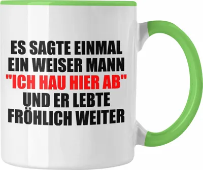 Produktbild von Trendation - Jobwechsel Tasse Geschenk Kollege Lustig Abschiedsgeschenk Sprüche - Ich Hau Hier Ab (Grün)