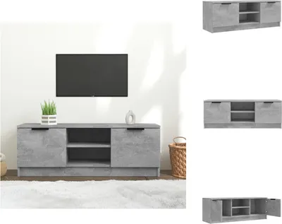 Produktbild von vidaXL TV-Schrank Betongrau 102x35x36,5 cm Holzwerkstoff -  TV-Möbel