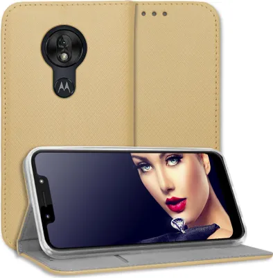 Zdjęcie produktu dla Etui ochronne Bookstyle z klapką dla telefonu Motorola Moto G7 Play (5,7'') – złote