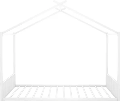 Produktbild von Hausbett mit Lattenrost (140x200 cm), Kinderbett, Metallbett, Jugendbett