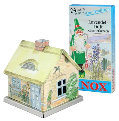 Produktbild von KNOX - Räucherhaus aus Metall - Frühlingshaus - mit 24 Räucherkerzen Lavendelduft