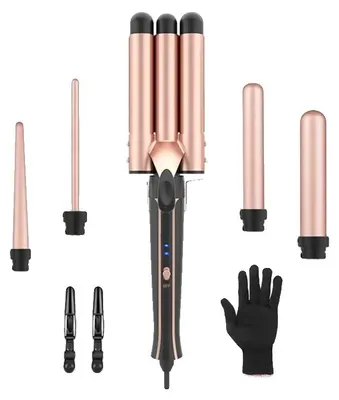 Imagen del producto de Varilla rizadora, versatilidad 5 en 1, calentamiento rápido, enchufe europeo de 220V-240V