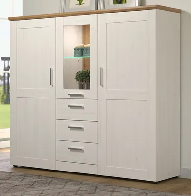 Produktbild von trendteam Living Highboard Shade Andersen Pine white 159 x 140 x 41 cm
