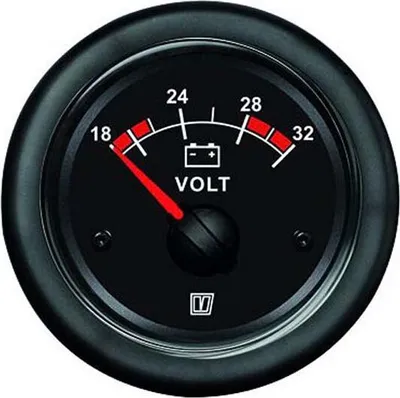 Zdjęcie produktu dla Woltomierz Vetus 20–32 V, srebrny, 52 mm, srebrny, 52 mm