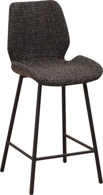 Obrázok produktu pre Barová stolička čierna – Barová stolička s operadlom – Ergonomická – Chenille sedák – Výška sedadla 67 cm – 1 kus