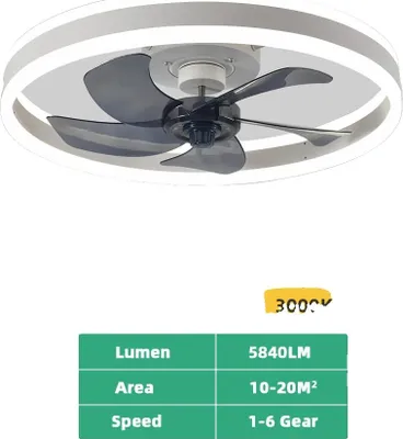 Produktbild von Deckenventilatorlampe, Fernbedienung, dimmbares LED-Licht, WEISS