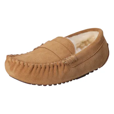 Immagine prodotto di Mocassino in pelle di agnello Heitmann, pantofole da rifugio, pantofole, pantofole, cammello/beige misura 37