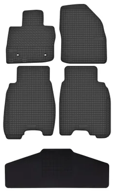 Productafbeelding van Rubberen automatten + tunnelmat voor Honda Civic IX 5D 2011-2016 (hatchback/stationwagen) – 5-delig, zwart, op maat – Wielganizator SolidTread