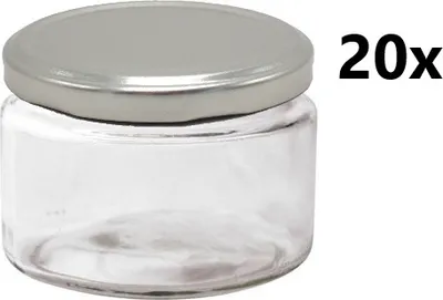 Obrázek produktu pro Zavařovací sklenice 265 ml POMA čirá 20 ks VČETNĚ STŘÍBRNÝCH VÍČEK, Počet kusů v balení: 20