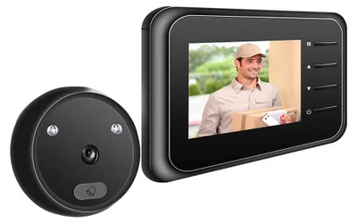 Obrázek produktu pro Zvonek – dveře – kamera pro sledování – hranice s bezdrátovým monitorem a živým přenosem, digitální noční vidění, kamerový systém pro zabezpečení domácnosti (dodáváno bez baterie)