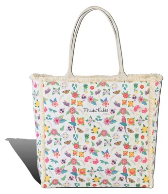 Image de Frida Kahlo Sac Floral Animaux blanc nature multicolore Canvas D2OTI800F