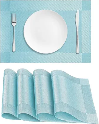 Imagen del producto de Juego de individuales, 4 unidades, de PVC, resistente al calor, 45x30 cm, antideslizante, para la cocina