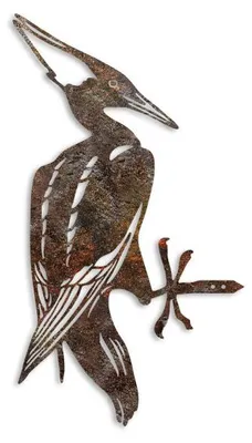 Image de Décoration de jardin Oiseaux sur branche en métal marron 22 x 40 cm