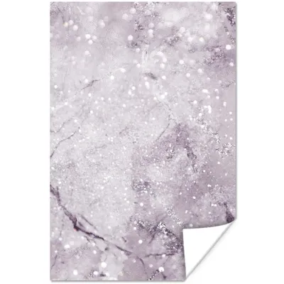 Produktbild von MuchoWow® Poster Marmor - Glitter - Lila 60x90 cm - Wanddekoration