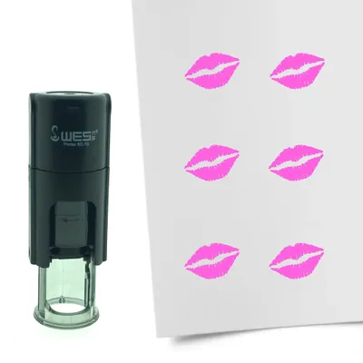 Produktbild von CombiCraft Selbstfärbender Stempel 'Kussmund' in der Farbe Pink, Ø10mm