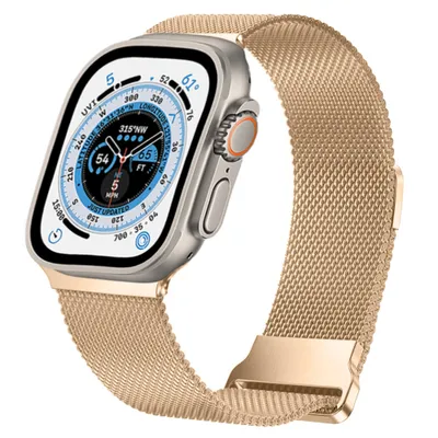 Produktbild von Strap-It Apple Watch Ultra Armband Milanese (Roségold)