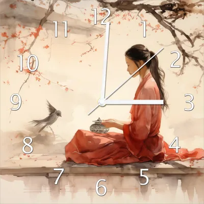 Produktbild von Wallario Design Wanduhr Herbstliche Stille aus Echtglas, Größe 30 x 30 cm