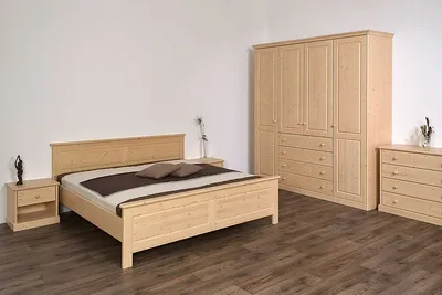 Produktbild von Einzelbett Innsbruck 90 x 200 cm in Zirbe Natur Kopfteil Hohes Fußteil