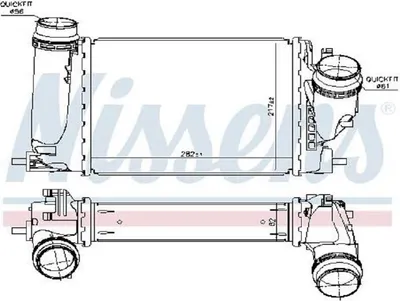Produktbild von Nissens Ladeluftkühler luftgekühlt 282x217x62 mm