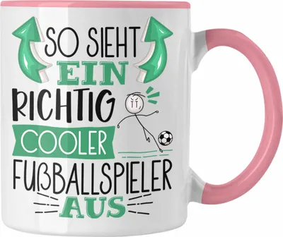 Produktbild von Trendation - Fußballspieler Tasse Geschenk So Sieht Ein Richtig Cooler Fußballspieler Aus Geschenkidee Spruch Lustig Becher (Rosa)