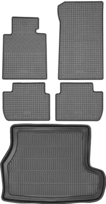 Image de BMW Série 3 E46 Touring (1998-2005) - LOT : Tapis de sol en caoutchouc + Tapis de coffre