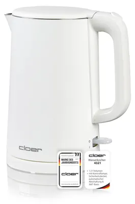 Produktbild von Cloer 4321 Wasserkocher 1,5 L,1500 W, Edelstahlbehälter & Deckel, automatische A