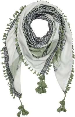 Produktbild von Stilvoll detailliertes Tuch im Pali-Look - natur - olivgrün - Muster 1