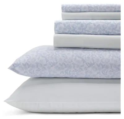 Produktbild von Bettwäsche-Set für Queensize-Bett, Baumwoll-Perkal, 6-teilig, frische und coole Heimdekoration