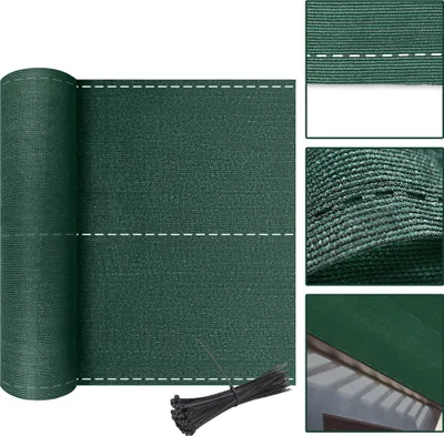 Produktbild von LARS360 2x10m Zaunblende Sichtschutz Tennisblende Anthrazit HDPE 150 g/m² Sonnenschutz Windschutz mit Kabelbinder für Garten, Sportplatz, Maschendrahtzaun (2x10m, Dunkelgrün)