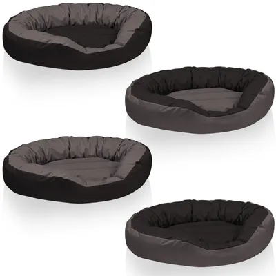 Produktbild von BedDog® Hundebett SUNNY 4in1 oder einfarbig, waschbar, mit Rand, Hundekissen,ROCK-FLOW (grau/anthrazit),3XL