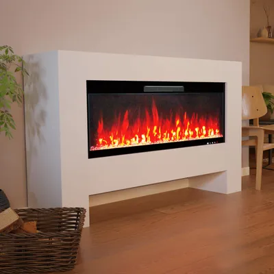 Produktbild von Glow Fire Elektrokamin 'Hermes 127' | LED Standkamin in weiß mit Heizung (1500 W) | HxBxT: 96 x 156 x 38 cm