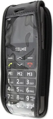 Image de caseroxx Etui en cuir avec clip ceinture compatible avec Telme C150 / C151 en cuir véritable, étui avec clip ceinture et fenêtre de visualisation